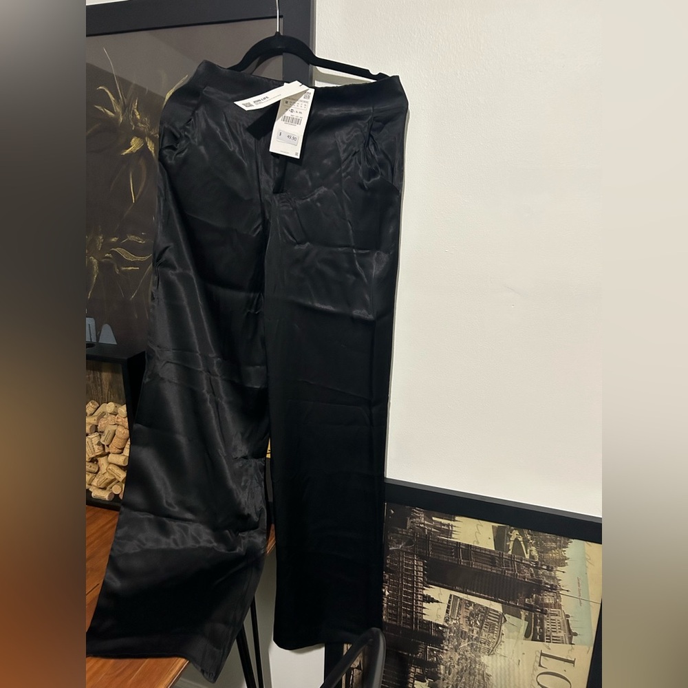 Satin effect Zara pants.